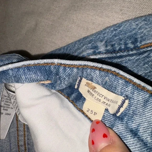 Madewell Perfect Vintage Wide-Leg Jeans Medium Wash Blue 25P Petite High Rise - Picture 4 of 9